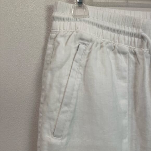 Athleta Retreat Linen Pants Woman White Wide Leg Summer Pockets Size 2 533474 - Picture 6 of 9